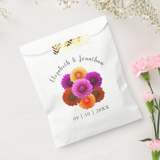 Dahlia Autumn Floral Wedding Geschenktütchen (Versiegelt)
