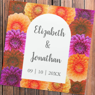 Dahlia Autumn Floral Wedding Glasuntersetzer