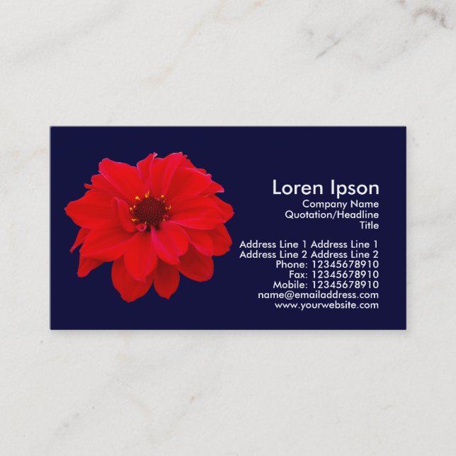Dahlia, Bischof von Llandaff - Dark Navy Blue Visitenkarte (Vorderseite)