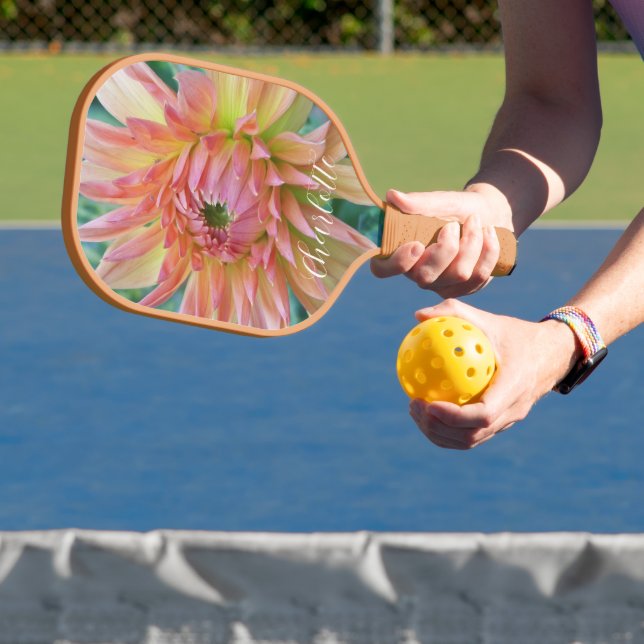 Dahlia Bloom mit Name Floral Pickleball Schläger (InSitu)