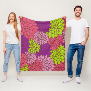 Dahlia-Blume, farbenfrohe Blume, Blumenmuster Fleecedecke