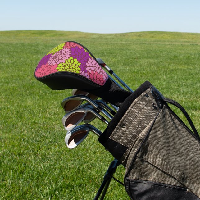 Dahlia-Blume, farbenfrohe Blume, Blumenmuster Golf Headcover (In SItu)