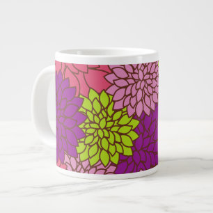 Dahlia-Blume, farbenfrohe Blume, Blumenmuster Jumbo-Tasse