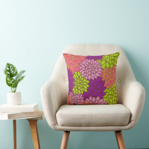 Dahlia-Blume, farbenfrohe Blume, Blumenmuster Kissen