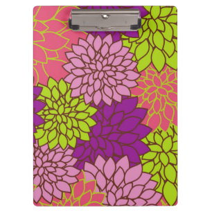Dahlia-Blume, farbenfrohe Blume, Blumenmuster Klemmbrett
