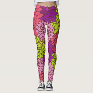 Dahlia-Blume, farbenfrohe Blume, Blumenmuster Leggings