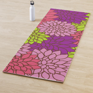 Dahlia-Blume, farbenfrohe Blume, Blumenmuster Yogamatte