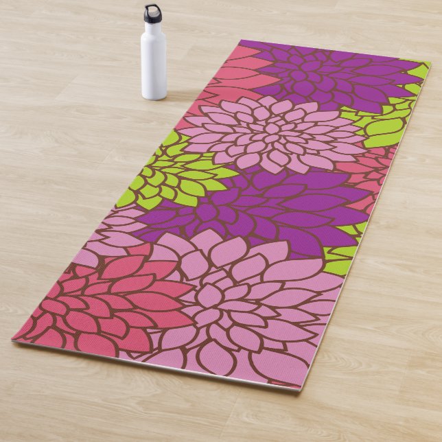 Dahlia-Blume, farbenfrohe Blume, Blumenmuster Yogamatte (Beispiel)