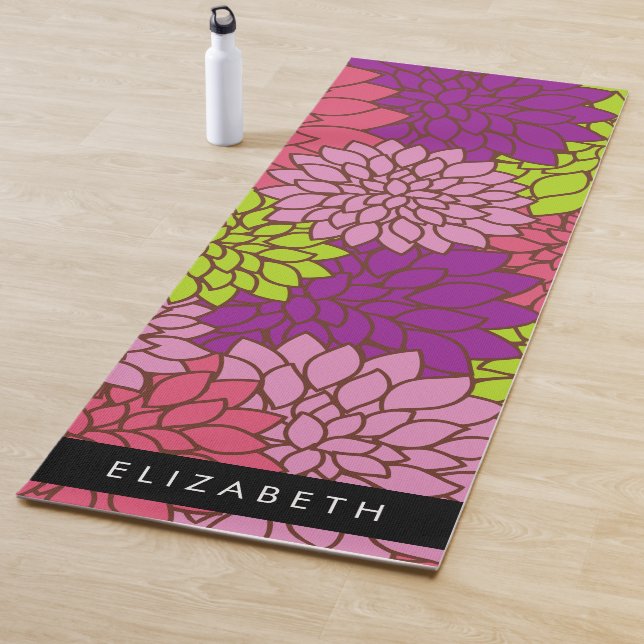 Dahlia Blume, farbenfrohe Blume, Ihr Name Yogamatte (Beispiel)