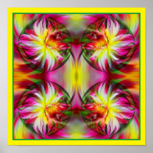 Dahlia Blume Floral Abstrakt Art Poster