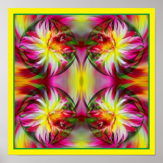 Dahlia Blume Floral Abstrakt Art Poster (Vorne)