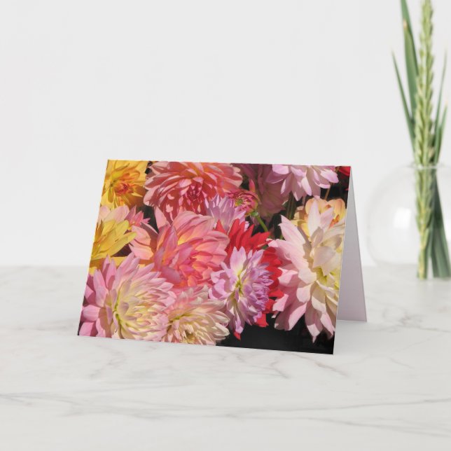 Dahlia Blume Geburtstagkarte Karte (Vorderseite)