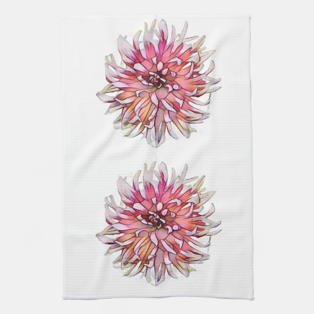 DAHLIA-BLUME GESCHIRRTUCH (Vertikal)