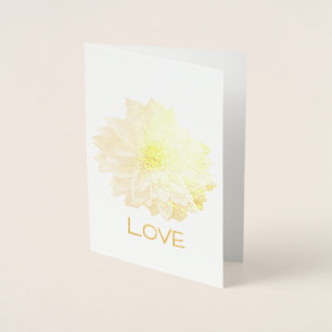 DAHLIA BLUME GOLD LEAF KARTE. Einblenden Folienkarte