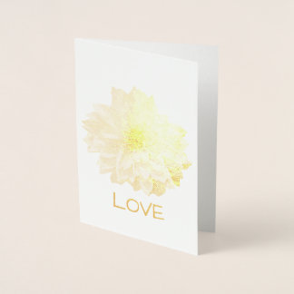 DAHLIA BLUME GOLD LEAF KARTE. Einblenden Folienkarte