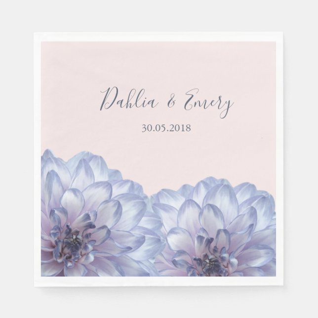 Dahlia Blume lila blauer Rosa Serviette (Vorderseite)
