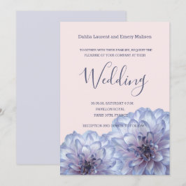 Dahlia Blume lilac blauen Rosa Hochzeit Einladung