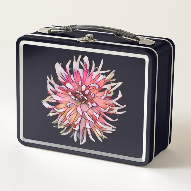 DAHLIA BLUME METALL BROTDOSE (Vorderseite)