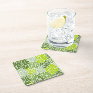 Dahlia-Blume, Muster von Blume, grüner Dahlia Rechteckiger Pappuntersetzer