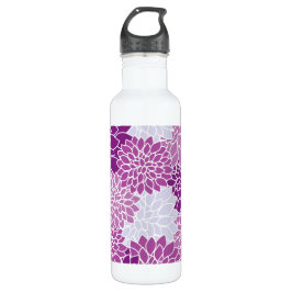 Dahlia-Blume, Muster von Blume, Lila Dahlia Edelstahlflasche
