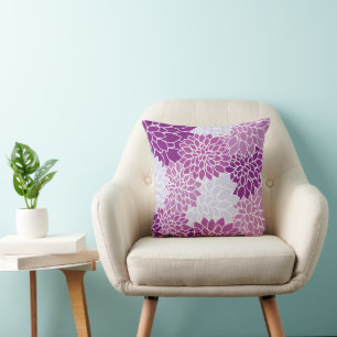 Dahlia-Blume, Muster von Blume, Lila Dahlia Kissen