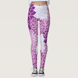 Dahlia-Blume, Muster von Blume, Lila Dahlia Leggings