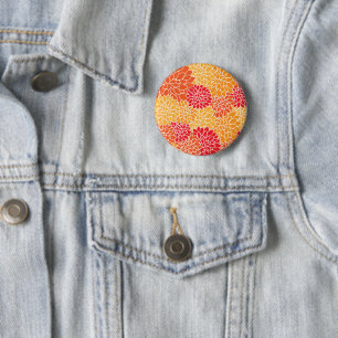 Dahlia-Blume, Muster von Blume, Orange Dahlia Button