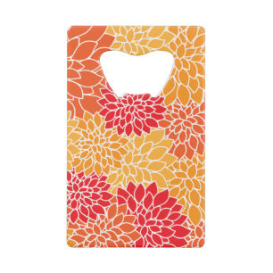 Dahlia-Blume, Muster von Blume, Orange Dahlia Geldbeutel Flaschenöffner