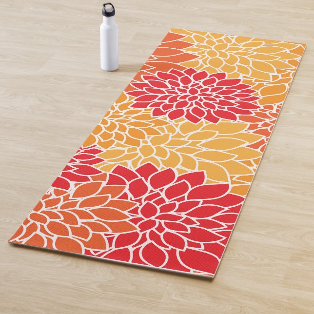 Dahlia-Blume, Muster von Blume, Orange Dahlia Yogamatte (Beispiel)