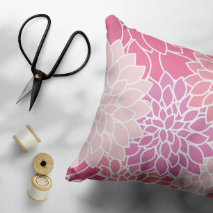 Dahlia-Blume, Muster von Blume, rosa Dahlia Dekokissen