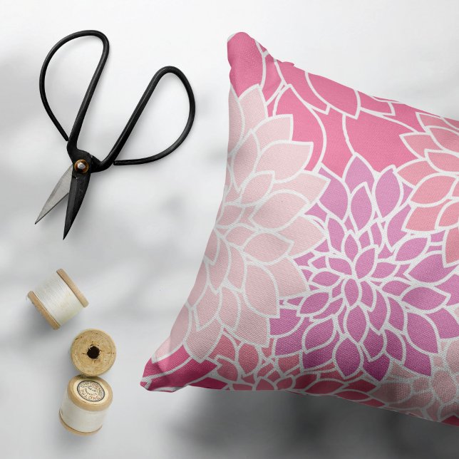 Dahlia-Blume, Muster von Blume, rosa Dahlia Dekokissen (Von Creator hochgeladen)