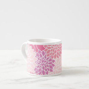 Dahlia-Blume, Muster von Blume, rosa Dahlia Espressotasse