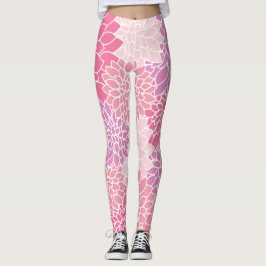 Dahlia-Blume, Muster von Blume, rosa Dahlia Leggings