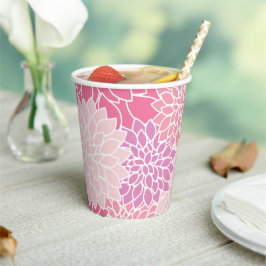 Dahlia-Blume, Muster von Blume, rosa Dahlia Pappbecher