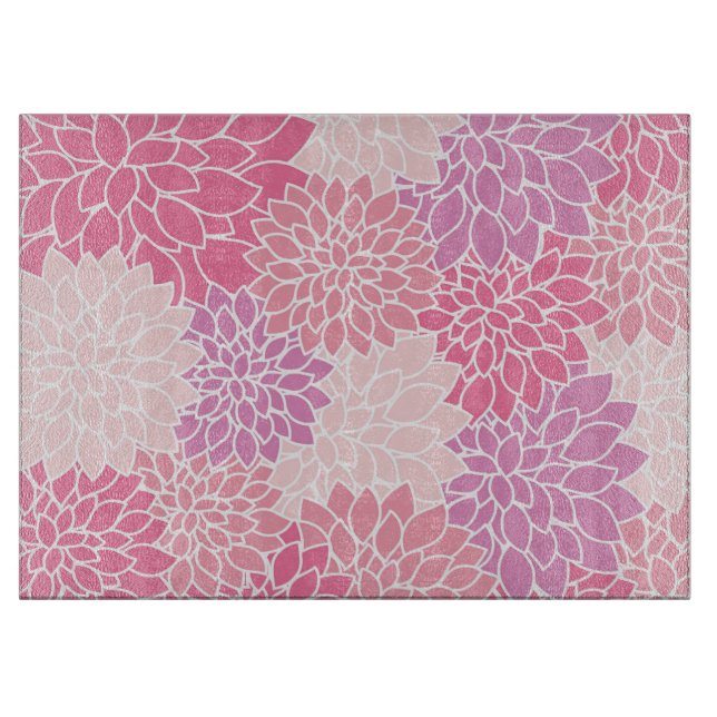 Dahlia-Blume, Muster von Blume, rosa Dahlia Schneidebrett (Vorderseite)
