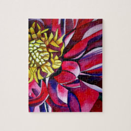 Dahlia Blume Original abstrakte Aquarellkunst