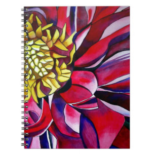 Dahlia Blume Original abstrakte Aquarellkunst Notizblock