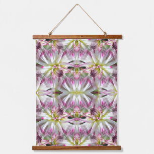Dahlia Blume Power Abstrakte Natur Wandteppich Mit Holzrahmen