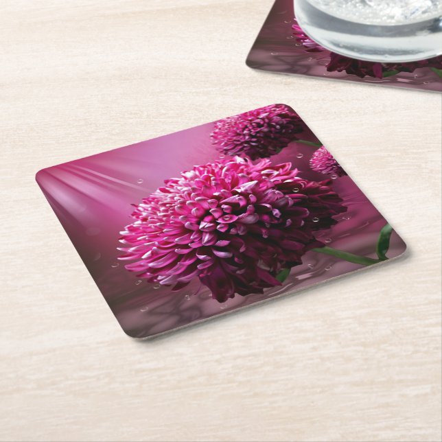 Dahlia Blume Rechteckiger Pappuntersetzer (angewinkelt)