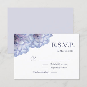 Dahlia-Blumen lila weiß floral Hochzeit RSVP Einladung