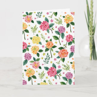 Dahlia-Blumen-Watercolor-Grußkarte Karte