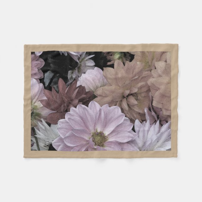 Dahlia Blumengarten Abstrakt Fleece Blanket (Vorderseite (Horizontal))
