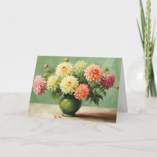 Dahlia Blumenstrauß Illustration Karte
