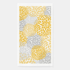 Dahlia Bouquet - Senfgelb grau Serviette