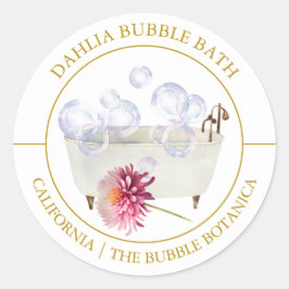 Dahlia Bubble Bath-Label Runder Aufkleber