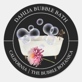 Dahlia Bubble Bath-Label Runder Aufkleber