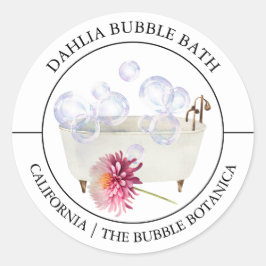 Dahlia Bubble Bath-Label Runder Aufkleber