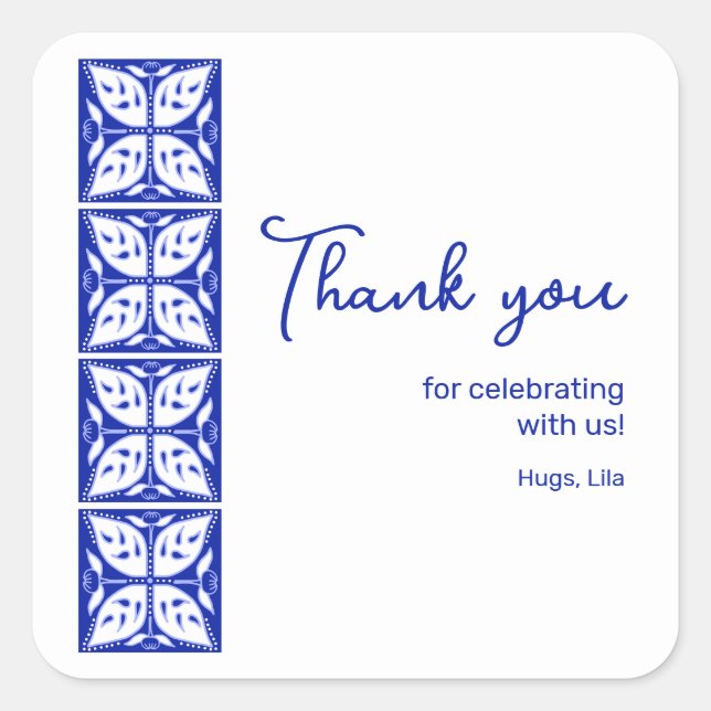 Dahlia Buds Personalisierte Party Stickers (Vorderseite)