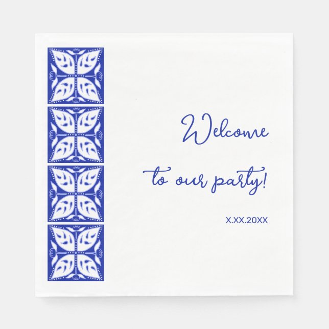 Dahlia Buds Personalisiertes Party Paper Napkins Serviette (Vorderseite)