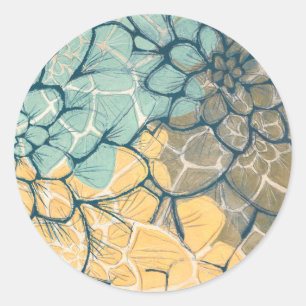 Dahlia Dance I Runder Aufkleber